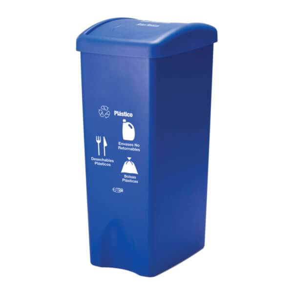 contenedor azul plasticos