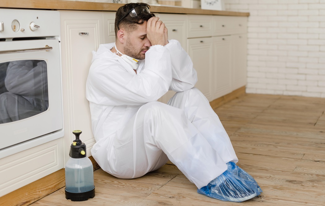 hombre preocupado por contaminacion en su cocina y hogar resuelve asesoria con Kipclin