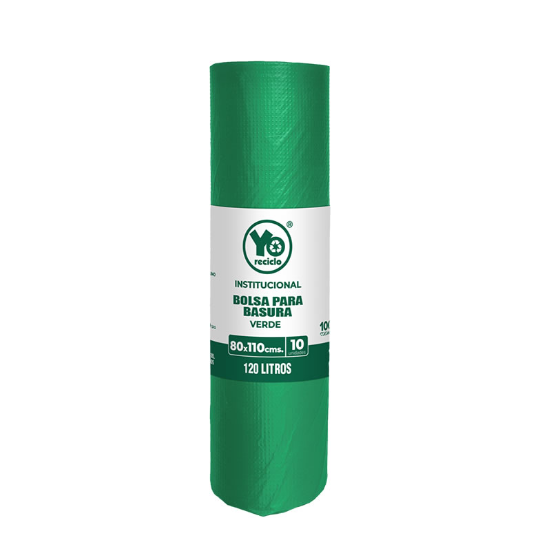 Bolsa Basura Verde 80X110 Rollo X10 Yo Reciclo Institucional