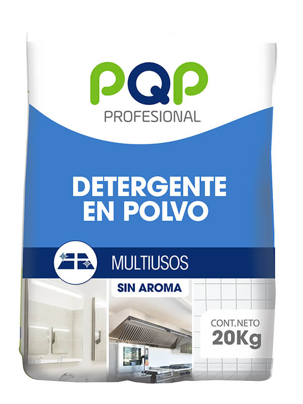 Detergente en Polvo PQP Profesional Multiusos sin Aroma 20 Kg