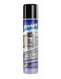 Limpiador y Brillador Acero Inoxidable Binner en Aerosol 400 mL