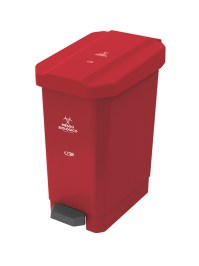 Papelera EstraBins Pedal 10L Roja- Riesgo Biológico