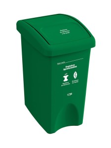Papelera Vaiven Plana 35L Verde-Organico Aprovechable