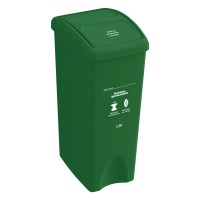 Papelera Vaivén Plana Verde Para Orgánico - Aprovechable 53 L