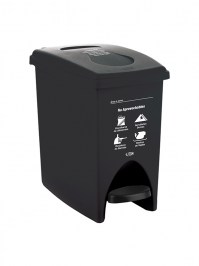 Papelera pedal negra para No aprovechables 10 L