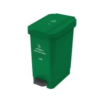 Caneca Papelera Estrabins Pedal Verde-Organico Aprovechable 44 L