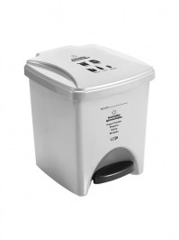 Papelera Pedal 20 L Blanco - Reciclables Aprovechables