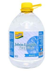 (E) Jabón líquido antibacterial Berhlan 3,8 L sin aroma